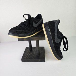 NIKE Air Force 1 Black Corduroy Kids Sneakers Size 2Y BV1234-001